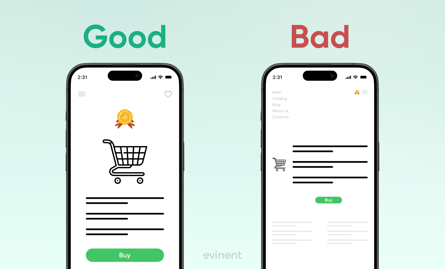 an example of successful and failed mobile search